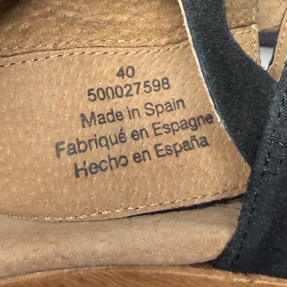 Free People women's Cedar Clogs 40 black suede wood heel wedge - Picture 9 of 9